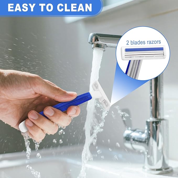 Shave Kit in Bulk Twin Blade Razors with Protective Cap,Disposable Razors in Bulk Shaving Cream for Hotel, Airbnb, Homeless, Shelter, Camping and Travel (30)