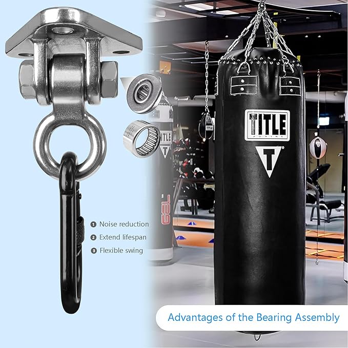 Heavy Duty Swing Hanger Bracket, 1000 lbs Capacity, 304 Stainless Steel Swing Mount with Threaded Hook, for Indoor/Outdoor Porch Swing, Hammock, Gym Rings, Punching Bag Hardware