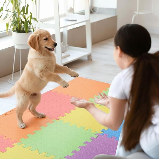 Arrowbash 12x12x1 Inch EVA Thick Interlocking Foam Floor Tiles Puzzle Exercise Mat Foam Mats for Home Gym Pets(Colorful,36)