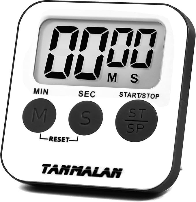 Tanmalan Kitchen Timer for Cooking Loud Alarm, Large Display, Auto Memory Loud Alarm, Large Display,Big Button，for Kids for Teacher Classroom Must Haves,Count Down-up,Easy to use (6.0-Grey)
