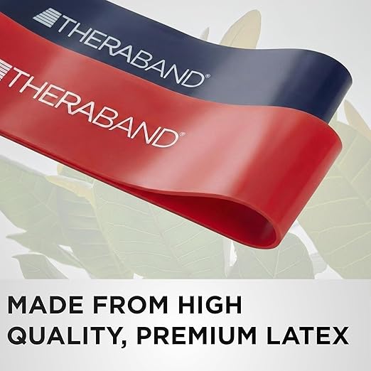 THERABAND Resistance Band Loop Set, 8" Workout Bands for Strength Training, Stretching & Physical Therapy, Set of 4 Color-Coded Exercise Bands with Varying Resistance Levels, Portable & Durable