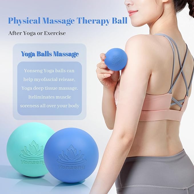 Natural Rubber Physical Massage Therapy Ball Set Physical Massage Ball Therapy Equipment for Myofascial Release, Trigger Point Therapy, Muscle Soreness Deep Tissue Massage Balls(2 Pack)