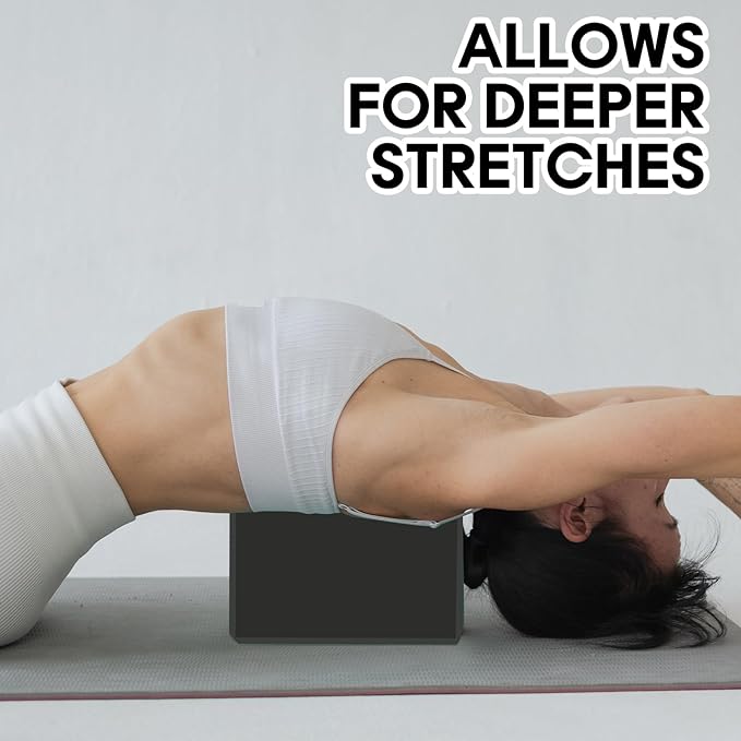 Yoga Block - Unsupported Latex Eva foam - Soft non slip surface with bevel for yoga, pilates, meditation - Yoga accessories for stability, balance and deep stretching