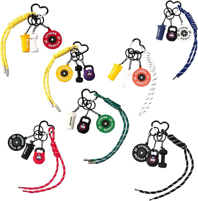 Gym Dumbbell Barbell Kettlebell Purse Keychain - Muscle Faith Cup Rope Gym Bag Handbags Purse Charms - Fitness Gift