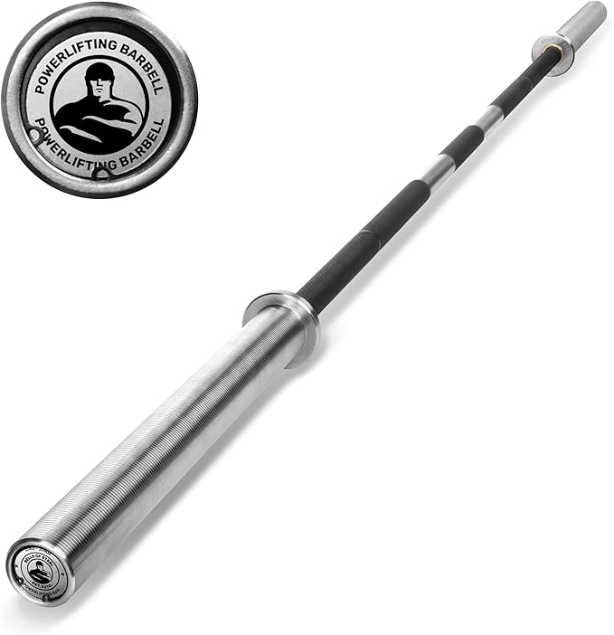Powerlifting Bar 2.0 [Bells of Steel] Heavy-Duty Power Barbell, Olympic Bar for Powerlifting Barbell, Aggressive Knurling, 29mm Diameter, 44 lb, 1500lb Capacity, Barenaked