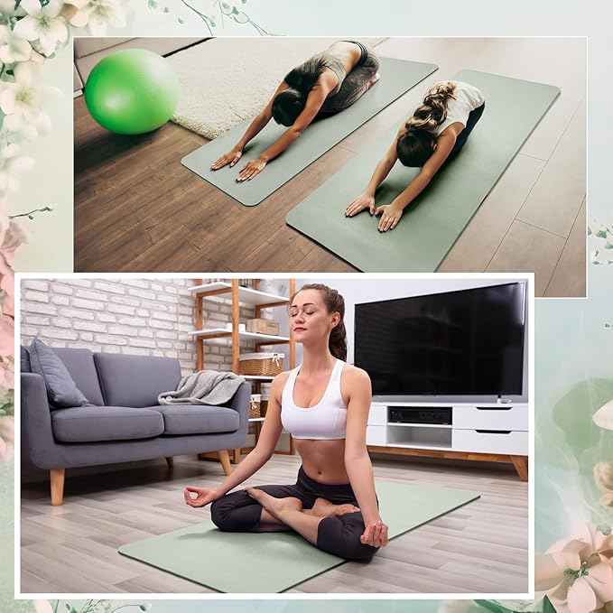 Timgle 6 Pcs 10mm Thick Yoga Mat Bulk 68 x 24 Inches Anti-slip Tear-resistant Exercise Mat Adult Gym Mats for Fitness, Stretching, Workout and Studio, Outdoor Yoga, Pilates