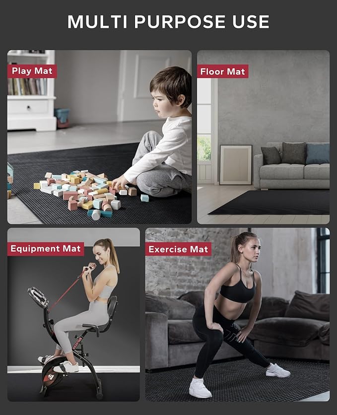 HAPBEAR Large Exercise Mat-7'x5'/6'x8'/6'x9'/6'x10'/6'x12'x8mm(1/3"),Non-Slip, Ultra Durable, Thick Workout Mat for Home Gym Flooring Cardio, Yoga for Fitness, High-Density, Shoes-Friendly
