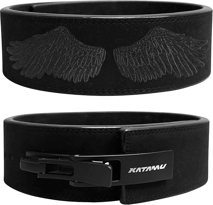 Katamu Premium Leather Lever Weightlifting Belt – Secure Steel Lever, Powerlifting Support for Deadlifts, Squats & Heavy Lifts - Be A Hero