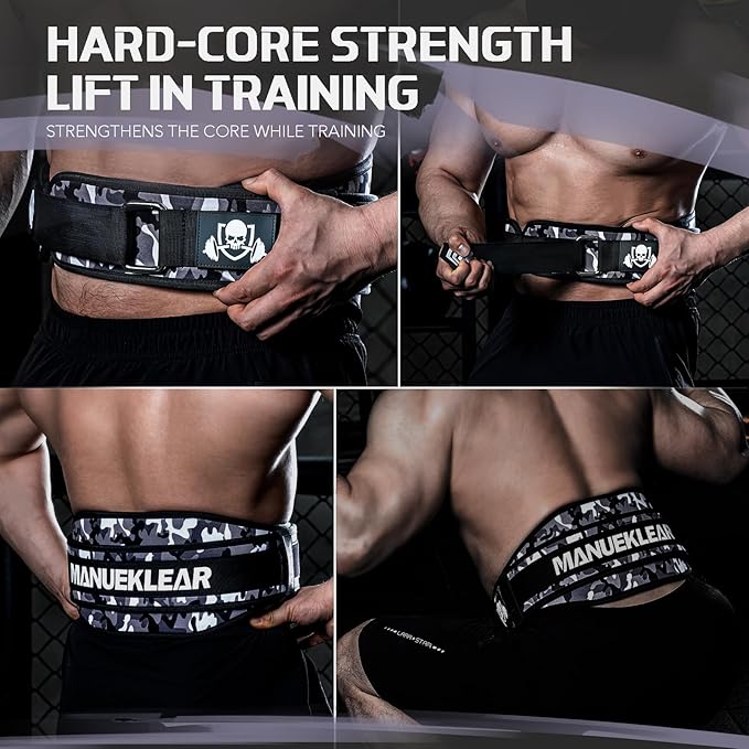 Weight Lifting Belt, Lifting Belts for Women Men,MANUEKLEAR Weightlifting Belt Quick Locking Back Support for Bodybuilding, Fitness, Powerlifting, Cross Training, Squats, Workout, Exercise