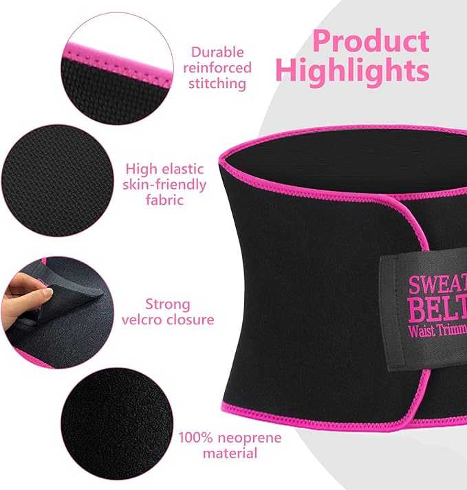 AMZBOSS Waist Trainer for Women Lower Belly Fat, Waist Sweat Band for Women, Belly Band Sweat Belt, Stomach Wrap, Body Shaper