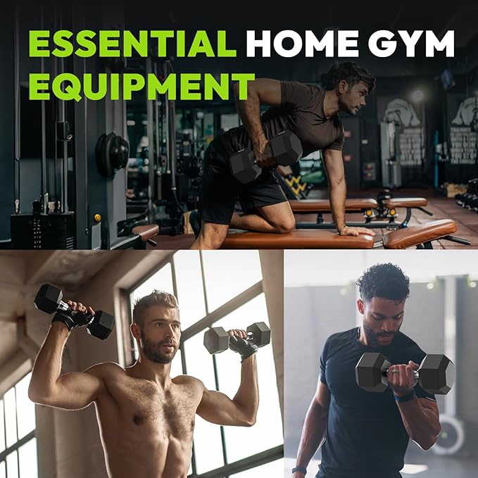 Hex Dumbbell Set 2.5-65 lb, Rubber Encased Hex Dumbbells for Home Gym, Weights Dumbbells Set of 2 Hand Weights for Strength Training & Fitness Exercise
