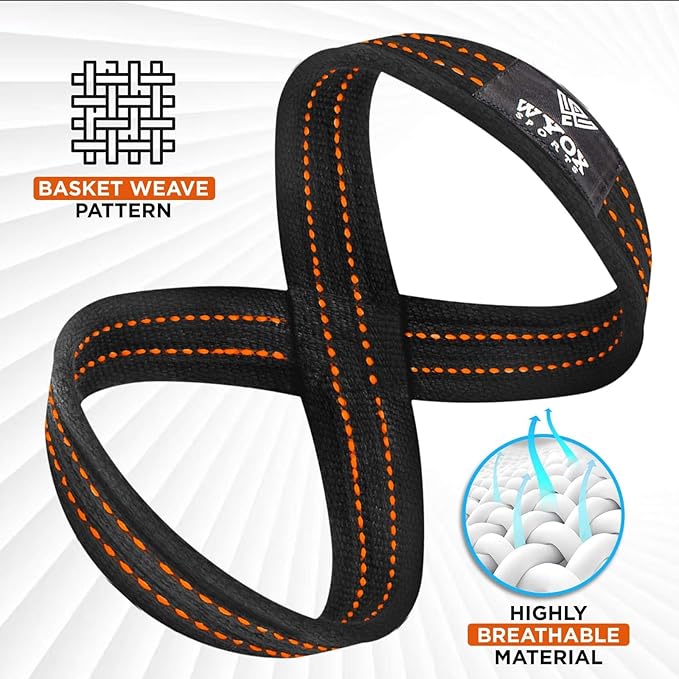 WYOX Figure 8 Lifting Wrist Straps for Weightlifting – Heavy Duty Padded Neoprene Wrist Support, Powerlifting & Strength Training Lift Straps for Deadlifts, Pull Ups, Rows, Shrugs, Gym Training Hand Grip Support for Bodybuilding