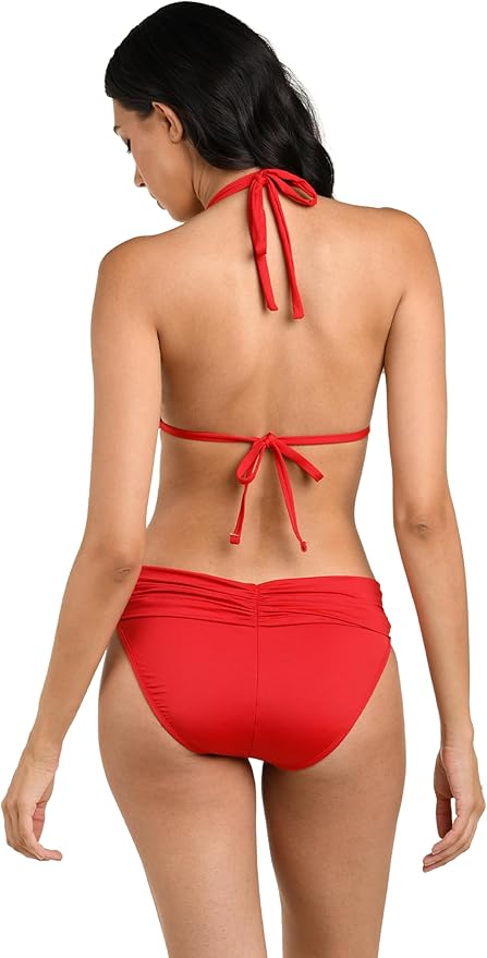 Island Goddess Rouched Halter Bikini Swimsuit Top