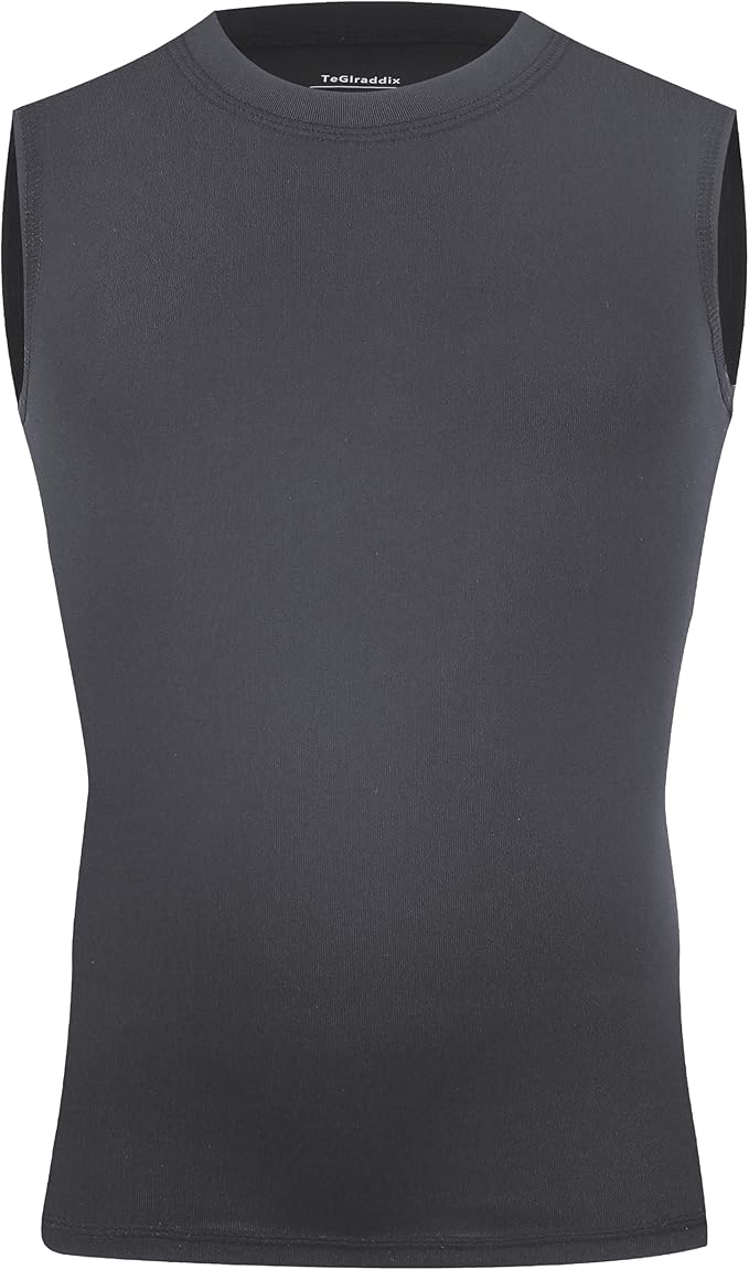 Youth Boy Girls Sleeveless Compression Shirt Kid Athletic Tank Top Quick Dry Basketball Football Undershirt