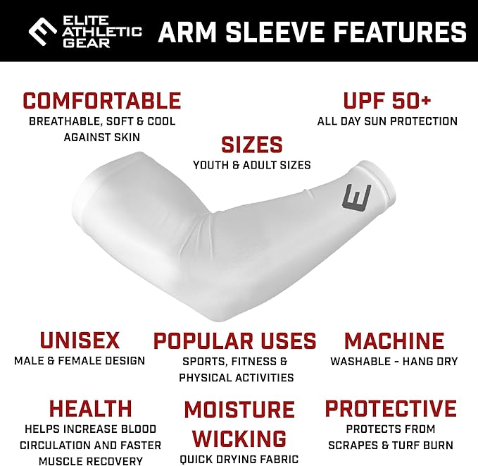 Elite Athletic Gear Faith Compression Arm Sleeve – Cross & Bible Verse – Youth & Adult – Sports & Fitness – Sold Individually