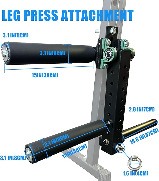BLUSLM Power Rack Mounted Leg Extension & Curl Machine for Home Gym Equipment, Adjustable Leg Press Attachment for Lower Body Muscle Training