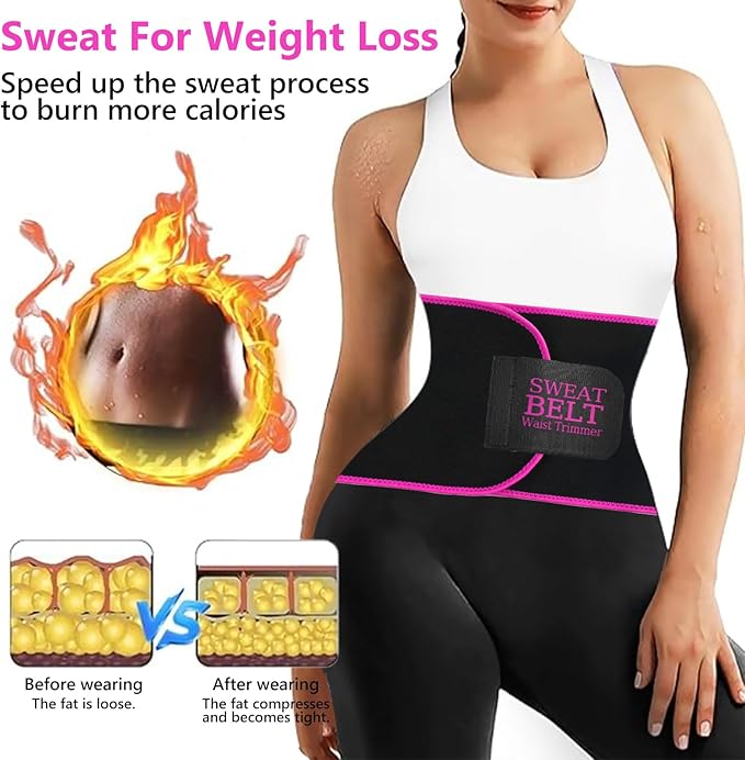 AMZBOSS Waist Trainer for Women Lower Belly Fat, Waist Sweat Band for Women, Belly Band Sweat Belt, Stomach Wrap, Body Shaper
