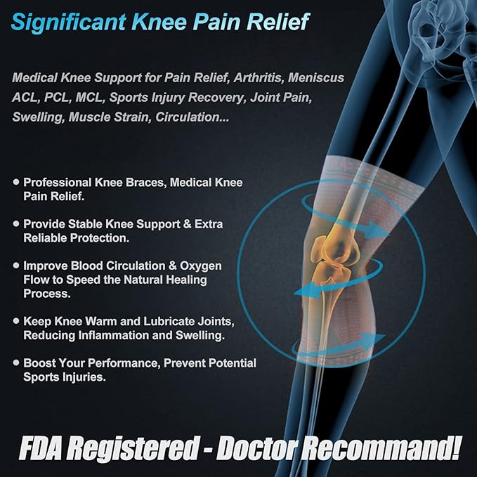 NEENCA Professional Knee Brace for Pain Relief, Medical Knee Support with Patella Pad & Side Stabilizers, Compression Knee Sleeve for Meniscus Tear, ACL, Joint Pain, Runner, Workout (Pink Gray, L)