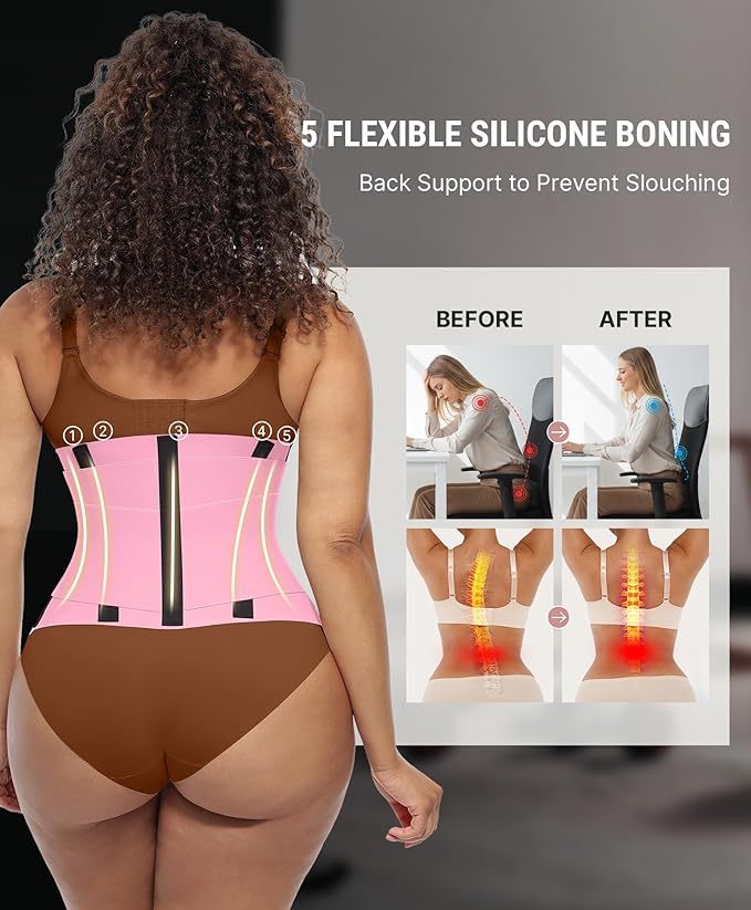 FeelinGirl Waist Trainer Belt Waist Cincher Trimmer Ab Belt Tummy Control Body Shaper with Triple Wrap Women and Men