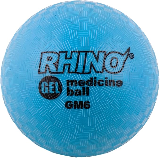 Champion Sports Rhino Gel Filled Medicine Ball – Durable, Soft Grip Weighted Ball for Strength, Cardio, & Rebounder Training – Multiple Weights for Home Gym & Fitness