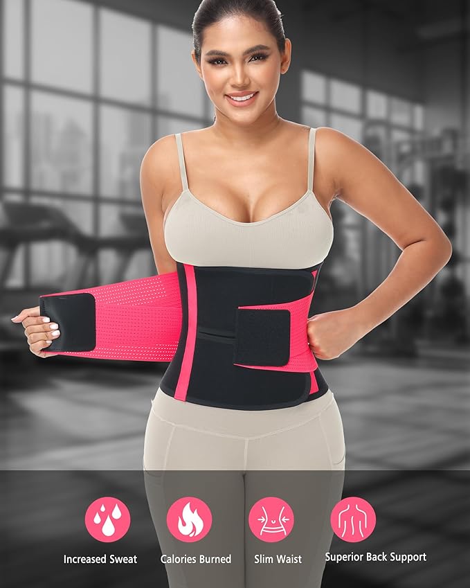 Waist Trainer for Women & Men - Sweat Belly Fat Trimmer Belt - Tummy Control Body Shaper & Back Support Sauna Suit