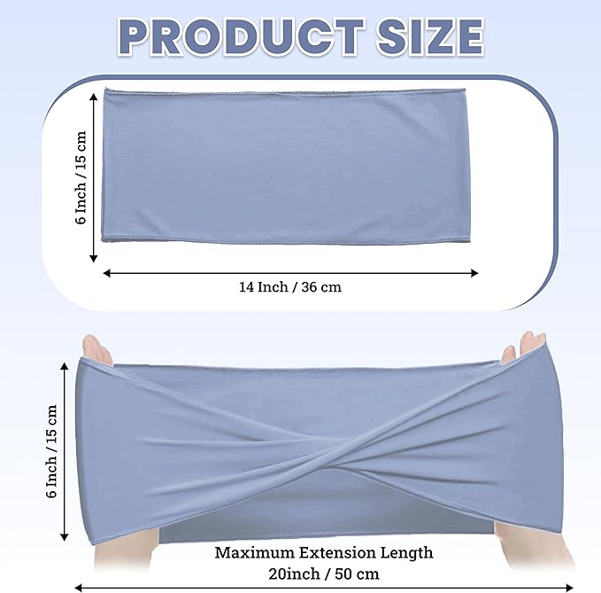 MDS Pack of 10 Spandex Chair Sashes Bows Elastic Stretch Dining Chair Bands Ties Without Slider Buckle Universal fits for Wedding Baby Shower Birthday Party Banquet Event Decoration - Baby Blue