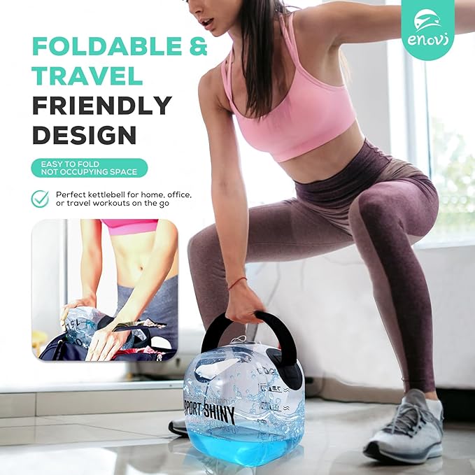 EasyGo Kettlebells, Foldable Water-Filled Kettlebell, Adjustable Kettlebell