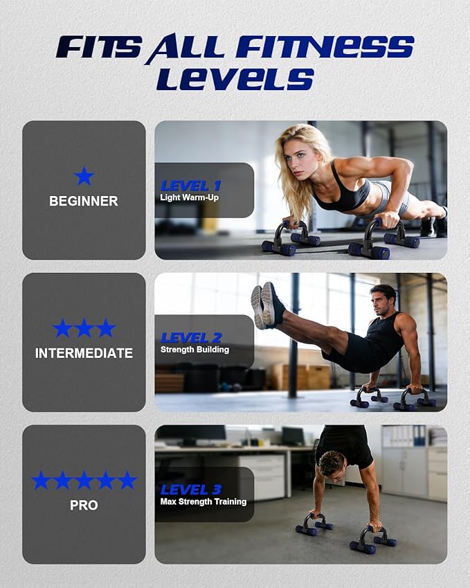 Ergonomic Push Up Bars (2 Pack) - Portable Push Up Handles for Men & Women, Ideal for Home, Gym, or Floor Workouts – Deep Muscle and Strength Training