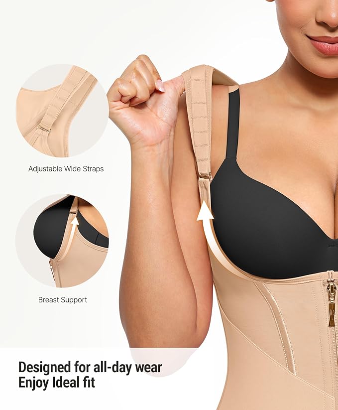 FeelinGirl Waist Trainer Vest for Women Tummy Control Corset Body Shaper Back Support Adjustable Straps Workout Faja