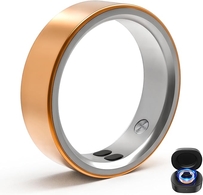 Smart Rings for Women Men,Sleep Tracking Wearable,Fitness Tracker Ring with Step/Heart Rate/Blood Oxygen/Distance/Calorie,Clock Vibration,No Subscription Fee,5ATM Waterproof, iOS&Android(Rose Gold10)