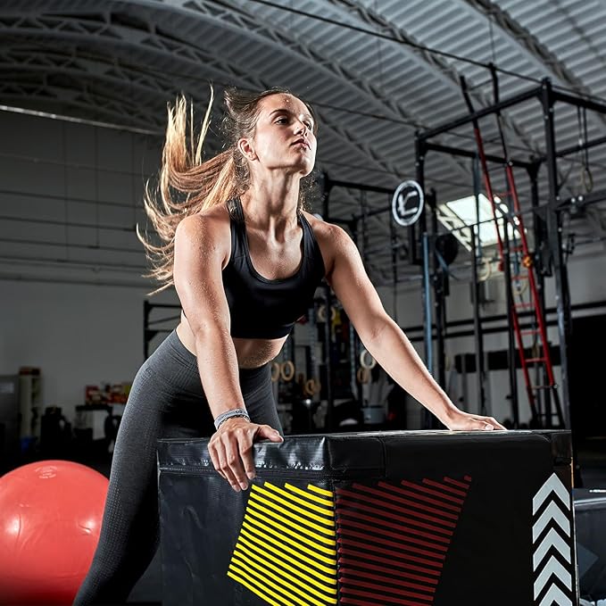 Plyometric Jump Box for Home Gym-Stable 3 in 1 Plyo Box,Workout Jumping Boxes for Exercise and Training in Height 16"/20"/24"/30"