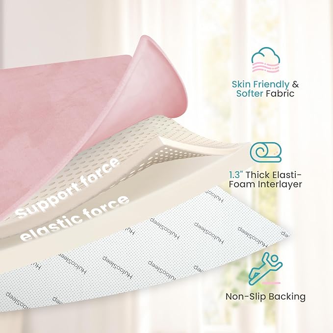 Huloo Sleep Baby Play Mat for Floor,Large 79"×79" Playpen Mat for Toddler,Infant,Kids,1.3" Thick Non-Slip Nursery Rug,Water Repellent Soft Padded Activity Mats for Tummy Time, Crawling,Playroom（Pink）