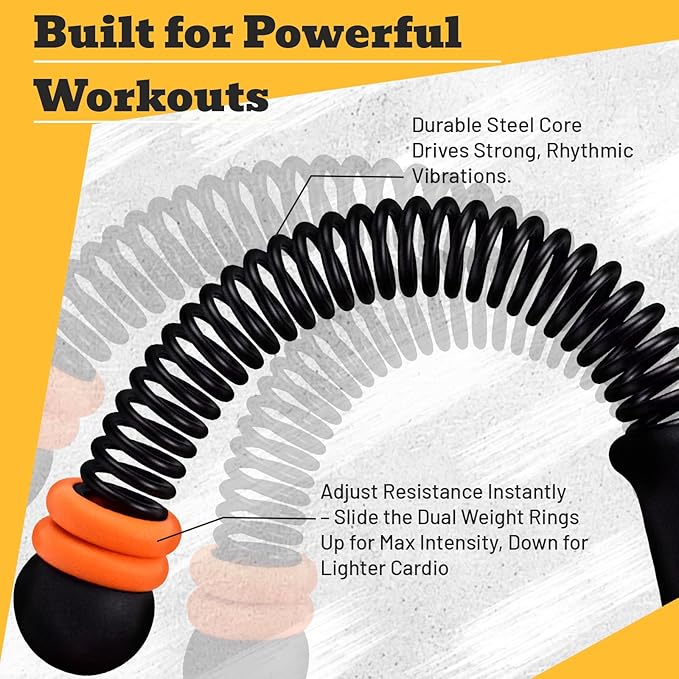 Ropeless Battle Ropes with Adjustable Weights, Easy-to-Carry Silent Fitness Tool for Total-Body Sculpting, Cardio & Fat Burn, Home Gym Strength Equipment for Core, Arms and Glutes - Black