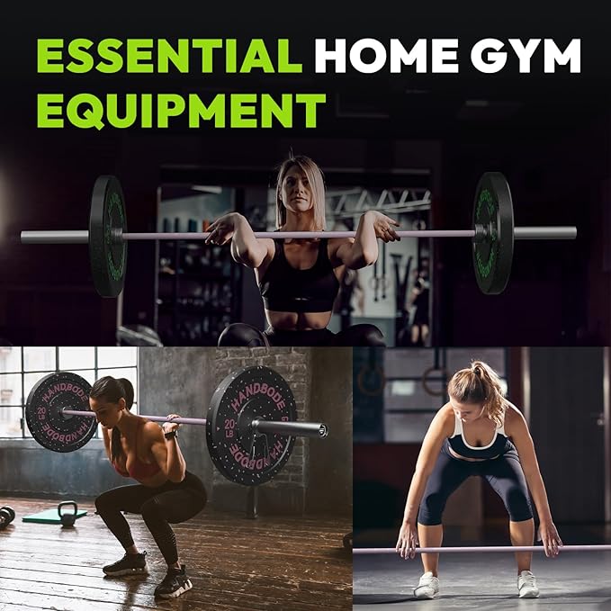 Olympic Barbell 4 ft/5 ft/6 ft/6.5ft/7 ft, 2 Inch Straight Womens Bars, Weight Bar for Strength Training, Weightlifting, Squat, Hip Thrust, Bench Press, Deadlift, 500 lb - 1000 lb Capacity