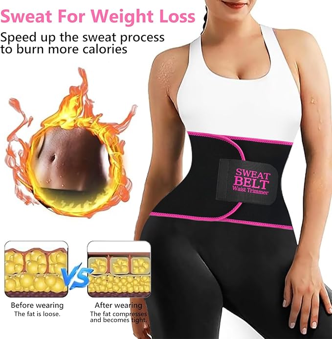 AMZBOSS Waist Trainer for Women Lower Belly Fat, Waist Sweat Band for Women, Belly Band Sweat Belt, Stomach Wrap, Body Shaper