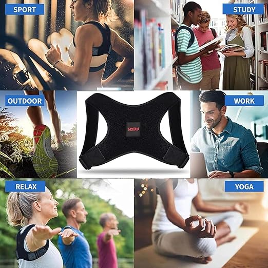 Posture Corrector for Women and Men, Adjustable Back Brace for Spine Alignment and Posture Support, Upper Back Pain Relief, Comfortable and Effective Back Brace for Better Posture (Medium/Large)