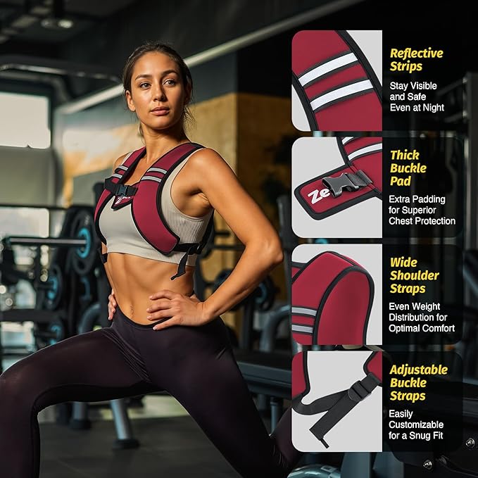 ZELUS Weighted Vest, Washable Z-Fit Soft Iron Weighted Vest for Women and Men, 5/10/15 lb Weight Vest with Reflective Strips & Adjustable Straps, Ultra Thin Weight Vest for Gym Strength Training