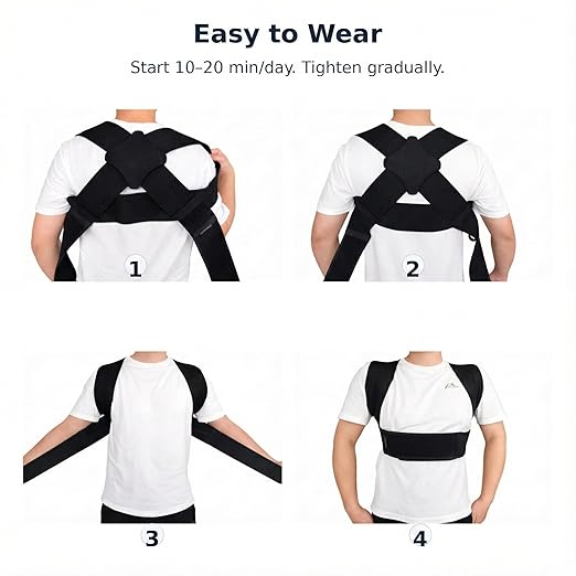 Posture Corrector for Women and Men - Lightweight Upper Back Brace Posture Corrector for Neck Shoulder & Back Pain Relief Under Clothes - Invisible Shoulder Support Brace Improve Posture Correct Hunchback Slouching