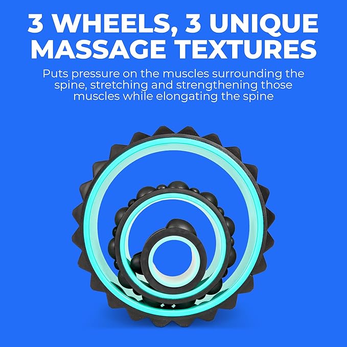 Chirp Wheel XR 3P Massage Roller Set - 10” Acupressure, 6” Knot-Kneading Thumb, 4” Neck & Headache Tension Relief, High Density Foam Massage Rollers for Back & Neck Pain, 500lbs Capacity, Mint
