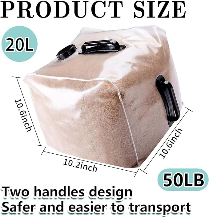 2 Pack Heavy Duty Pool Weight Plastic Sand Bags, 50 LB Universal Pool Weight for Above Ground Entry Systems, Steps and Ladders(Without Sand)