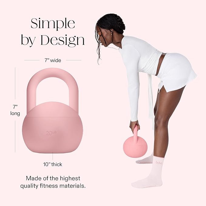 Bala Kettleball, Soft Kettlebell for Women - Kettlebells Strength & Core Training Equipment for Home Gym Workouts - Anti-Slip Grip Exercise Weights with Cushioned Impact-Resistant Base