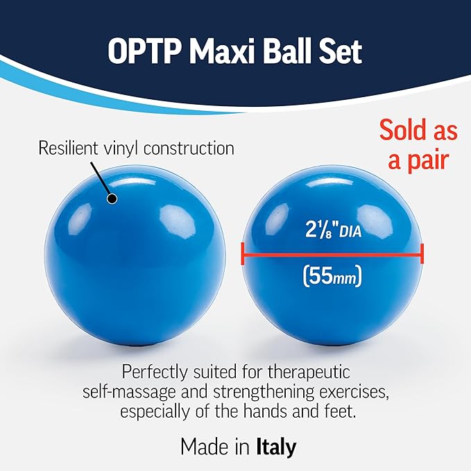 OPTP Maxi Balls Self-Massage Ball Set for Therapy and Strength Exercises, Hand and Foot Roller to Relieve Tension and Rehydrate Connective Tissue