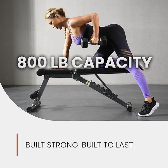 FF Finer Form 5-in-1 Weight Bench, Adjustable & Foldable for Bench Press, Strength Training and Full Body Workout, Perfect for Dumbbell Sets or an Adjustable Dumbbell Set in Your Home Gym