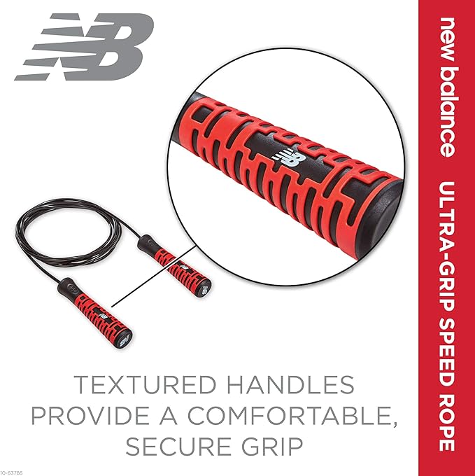New Balance New Balance Speed Jump Rope - 9 Foot Long Adjustable Jumping Rope | Tangle-Free Skipping Cable & Ultra-Grip Handles