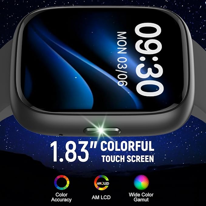 Smart Watch (Answer/Make Call) for iPhone&Android, 1.83" Smartwatches with Sleep Monitor Heart Rate Activity Tracking, IP68 Waterproof, Fitness Tracker 100+Sport, Reloj Inteligente 30 Day+Battery Life