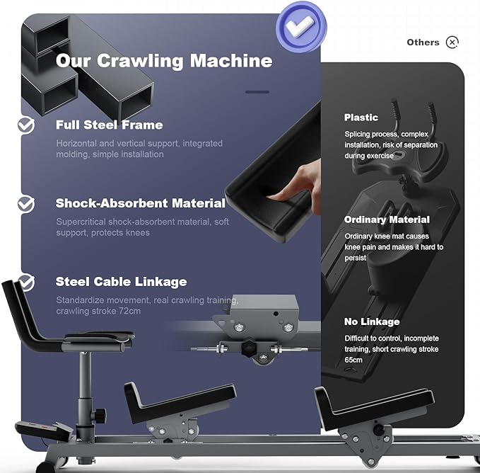 Crawling Exercise Machine & Spine Twist Stretch Trainer for Full Body Workout, Knee Support, Lower Back Exercise for Desk Workers, Heavy Duty Low-Impact Abdominal, Waist Stretcher Home Gym