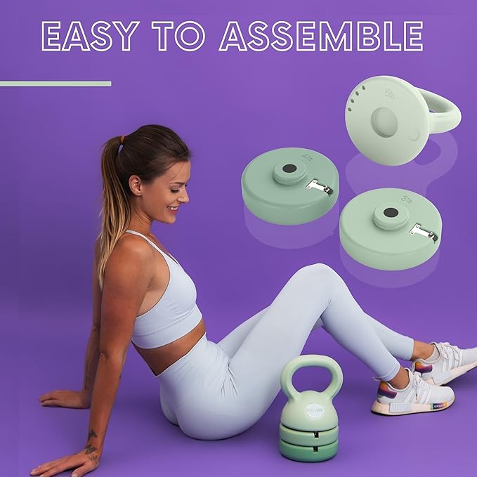 Polyfit Adjustable Kettlebell | 5 lb - 12 lb | Kettlebells Weights Set for Home Gym | Kettle Bell Sets for Women at Home