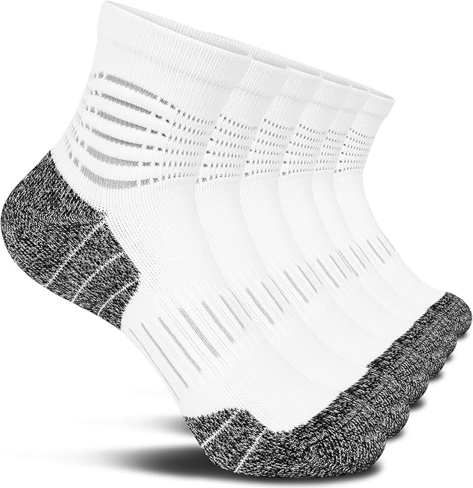 IRAMY Ankle Compression Socks for Men Athletic Running Socks with Cushioned Support 3/5 Pairs