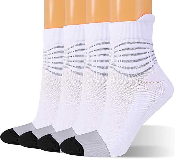 IRAMY Compression Ankle Support Socks Women - Wicking, Cushioned Athletic, Plantar Fasciitis Relief 2/3/6 Pairs