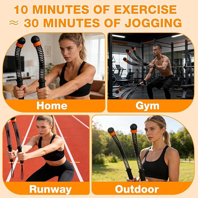 Adjustable Ropeless Battle Ropes for Home Gym, Portable Cordless Battle Ropes for HIIT, Weighted Exercise Equipment with Variable Resistance, Quiet Workout Equipment for Women & Men (Pink)